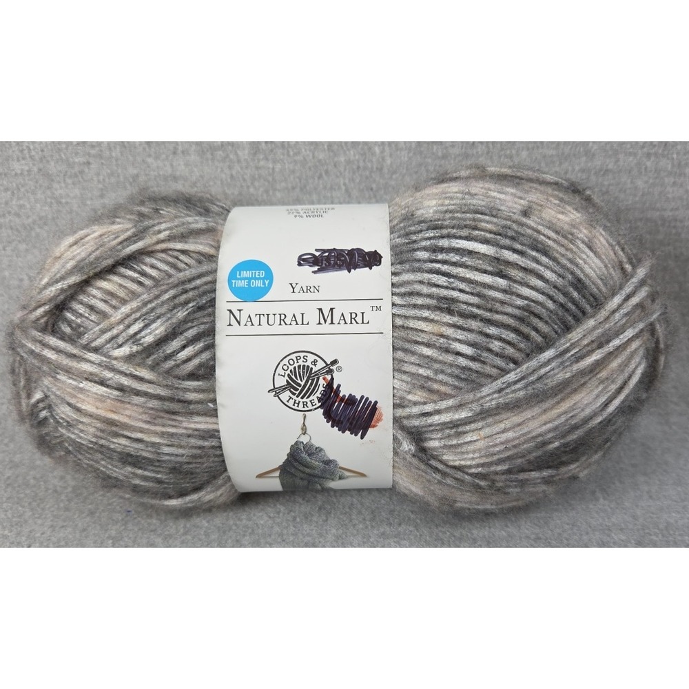 Loops & Thread Yarn Natural Marl Wool Blend Winter Blush Limited Edition NEW